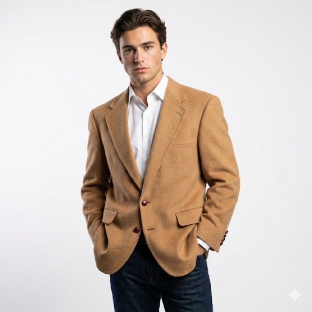 Evan Picone Men’s Camel Hair Sport Coat 44 Short USA